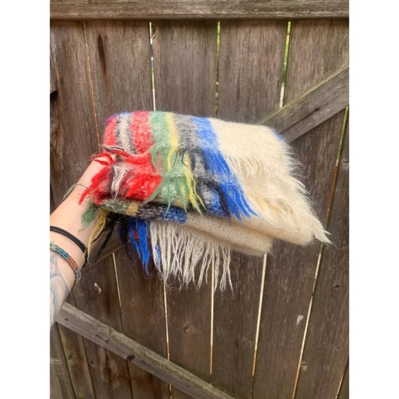 Mohair and Wool Tartan Scarf - Picture 4 of 4